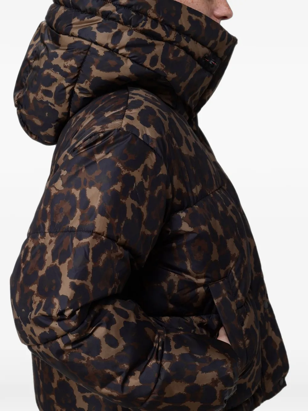 Save The Duck leopard-print puffer jacket Bruin