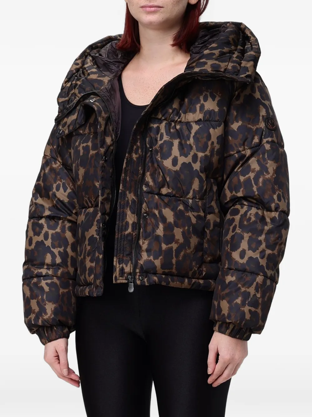 Save The Duck leopard-print puffer jacket Bruin