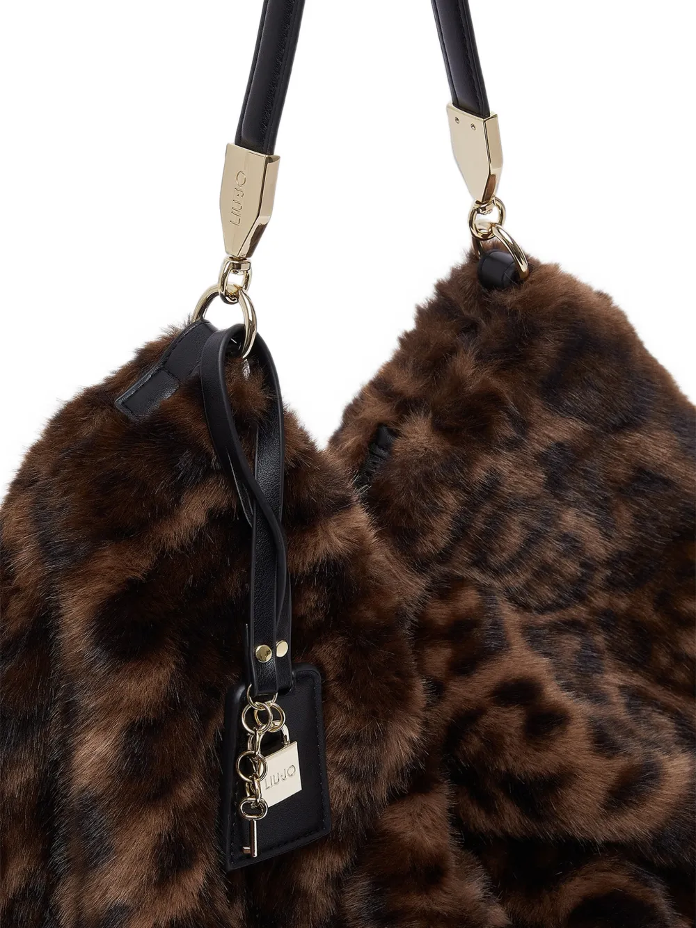 LIU JO large faux fur bag Bruin