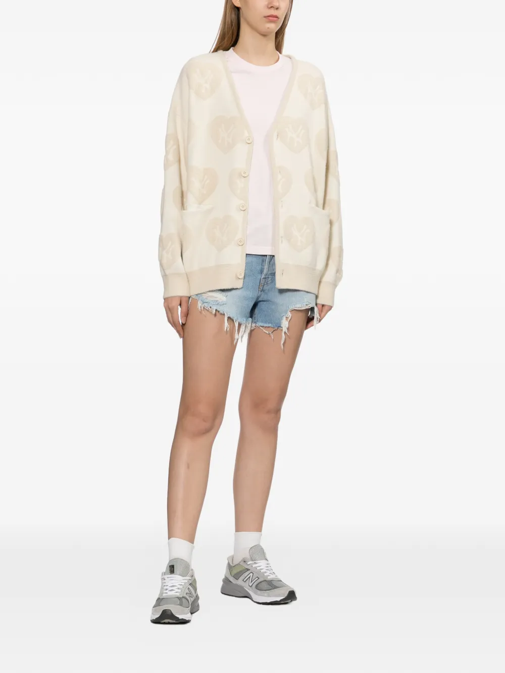 NEW ERA CAP Vest met hart-intarsia Beige