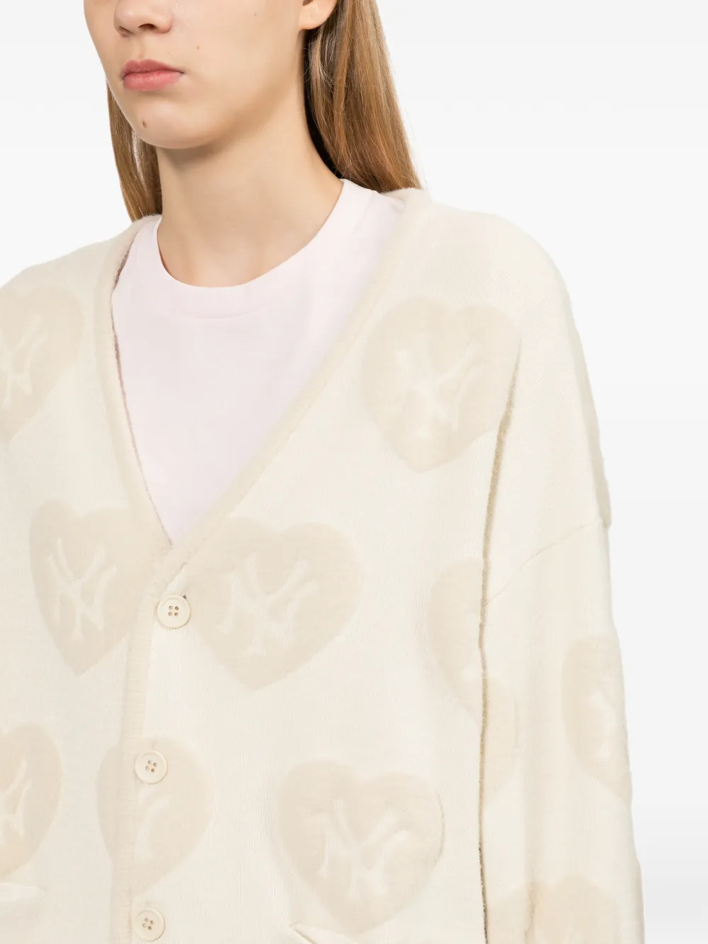 NEW ERA CAP Vest met hart-intarsia Beige