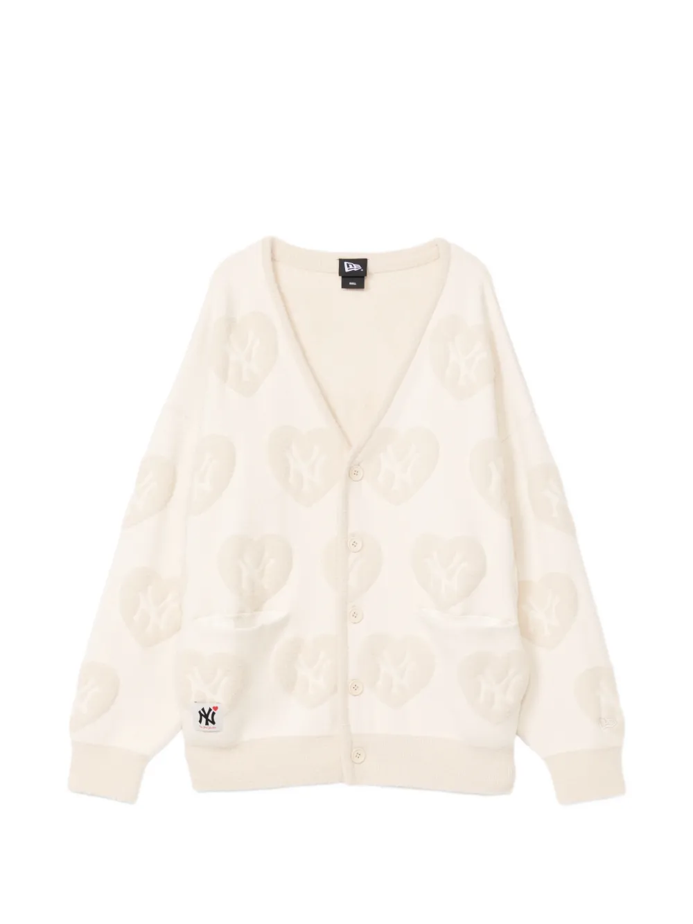 NEW ERA CAP heart-intarsia knit cardigan