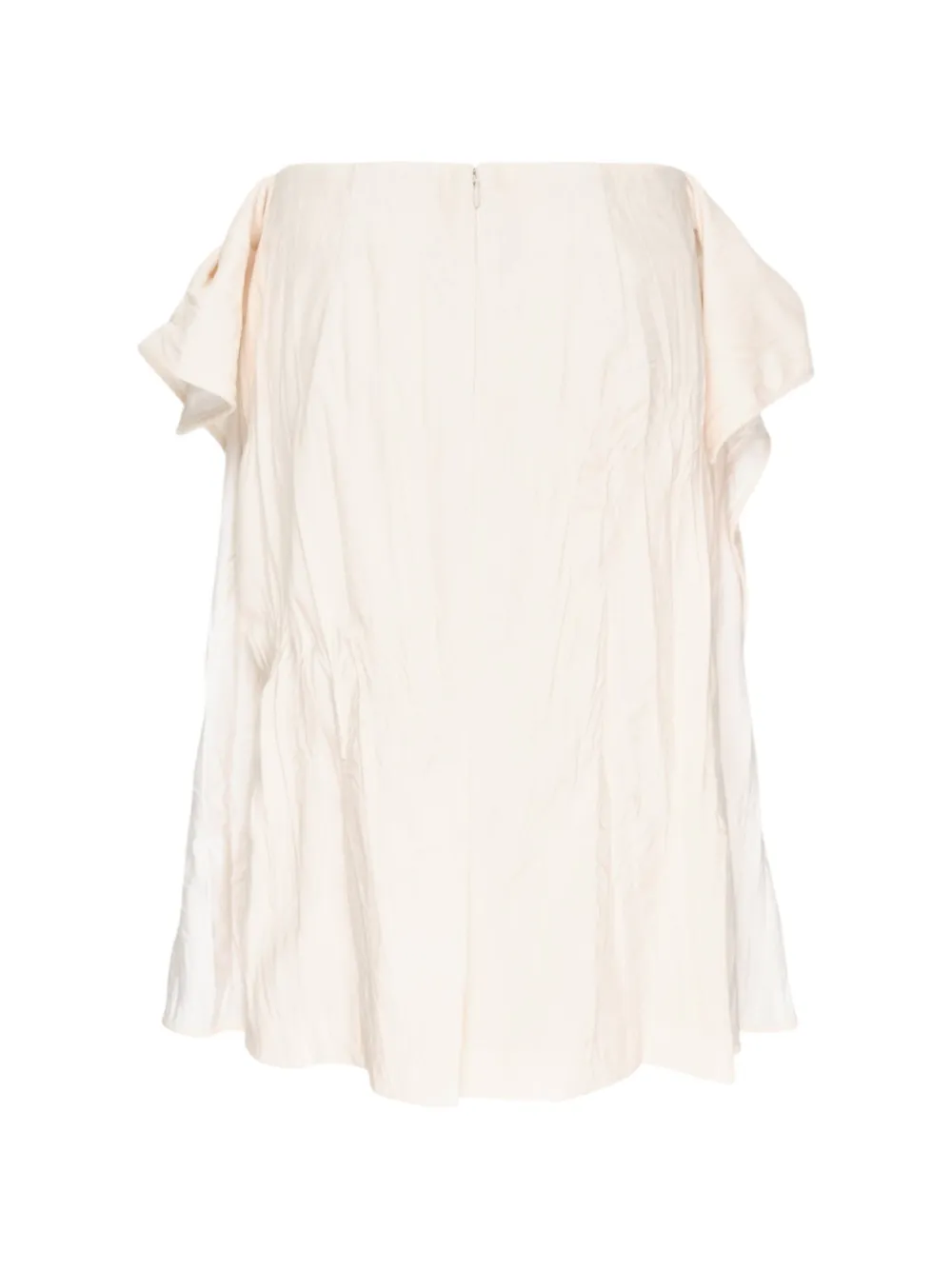 pushBUTTON Mini-rok met gekreukt vleugeldetail Beige
