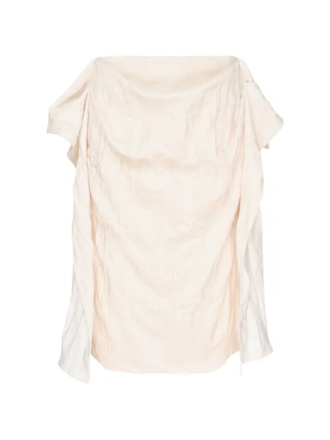 pushBUTTON wrinkled wing-detail mini skirt