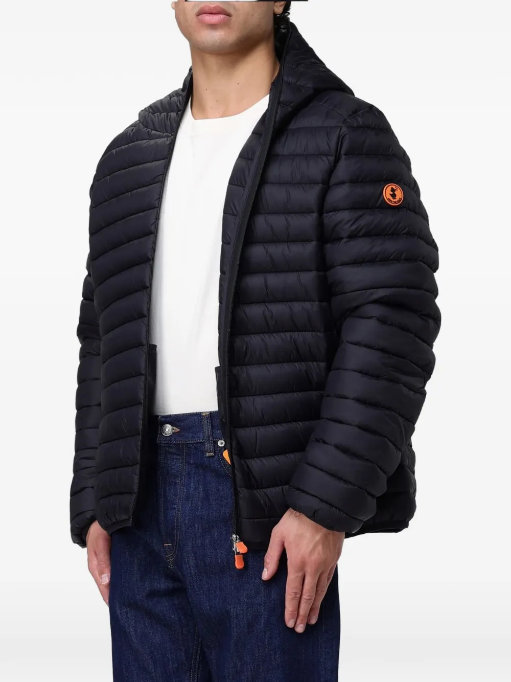 Save The Duck Donald quilted hooded jacket Zwart