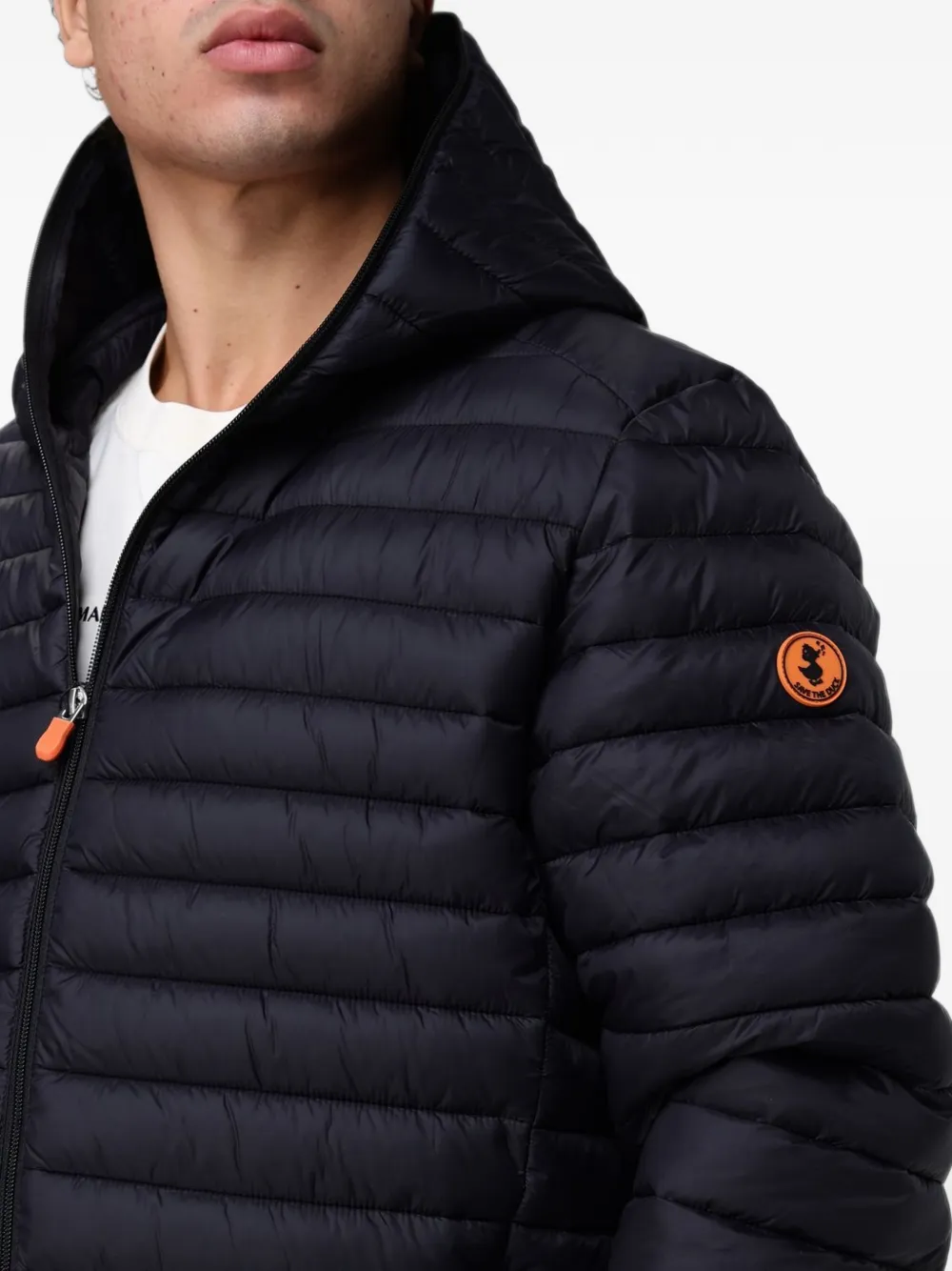 Save The Duck Donald quilted hooded jacket Zwart