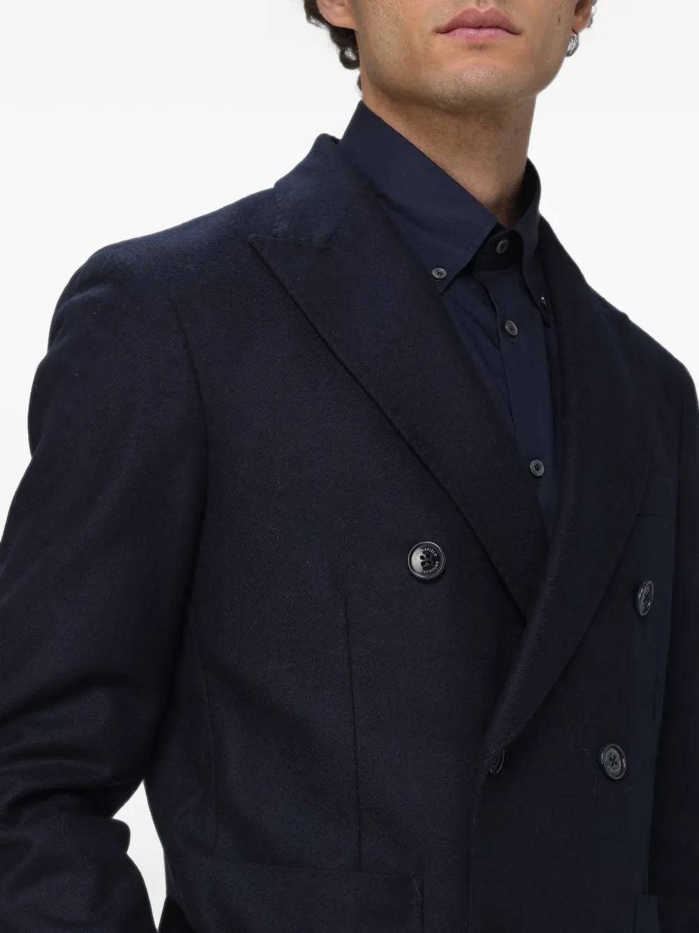 BROOKSFIELD Wollen jas met dubbele rij knopen Blauw
