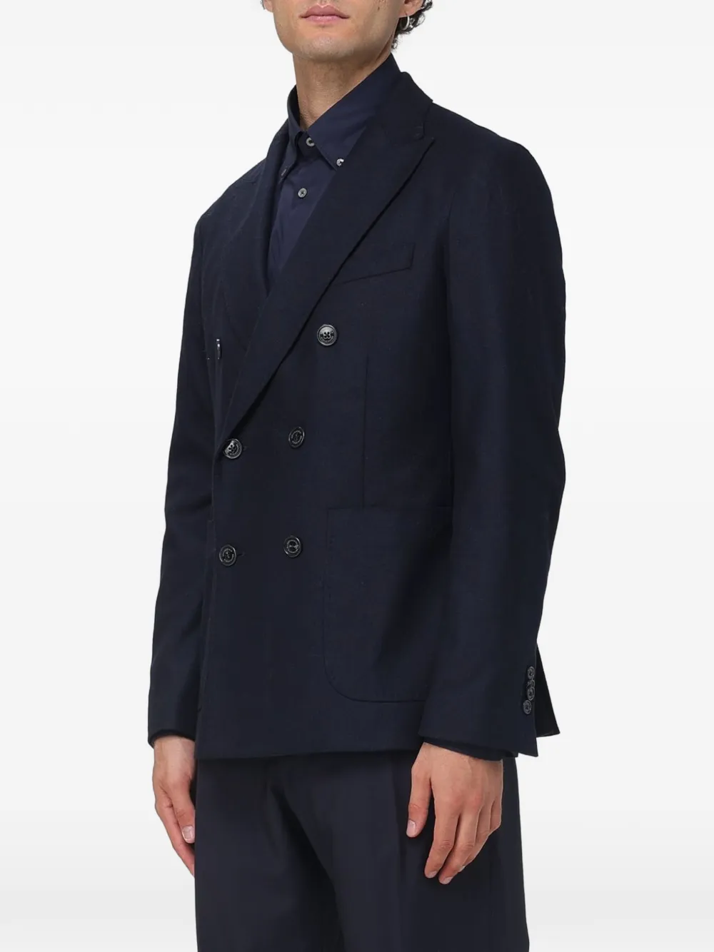 BROOKSFIELD Wollen jas met dubbele rij knopen Blauw