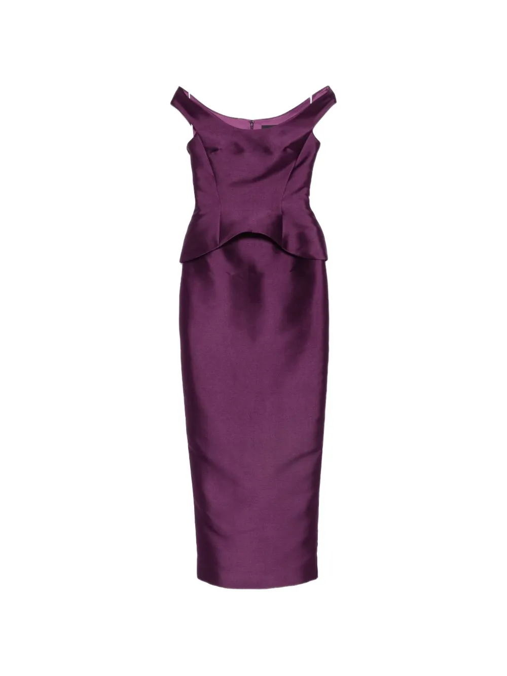 Solace London Pieta off-shoulder peplum maxi dress