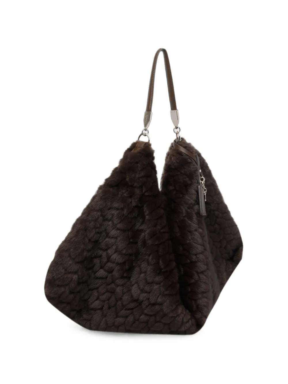 LIU JO large faux-fur bag - Marrone