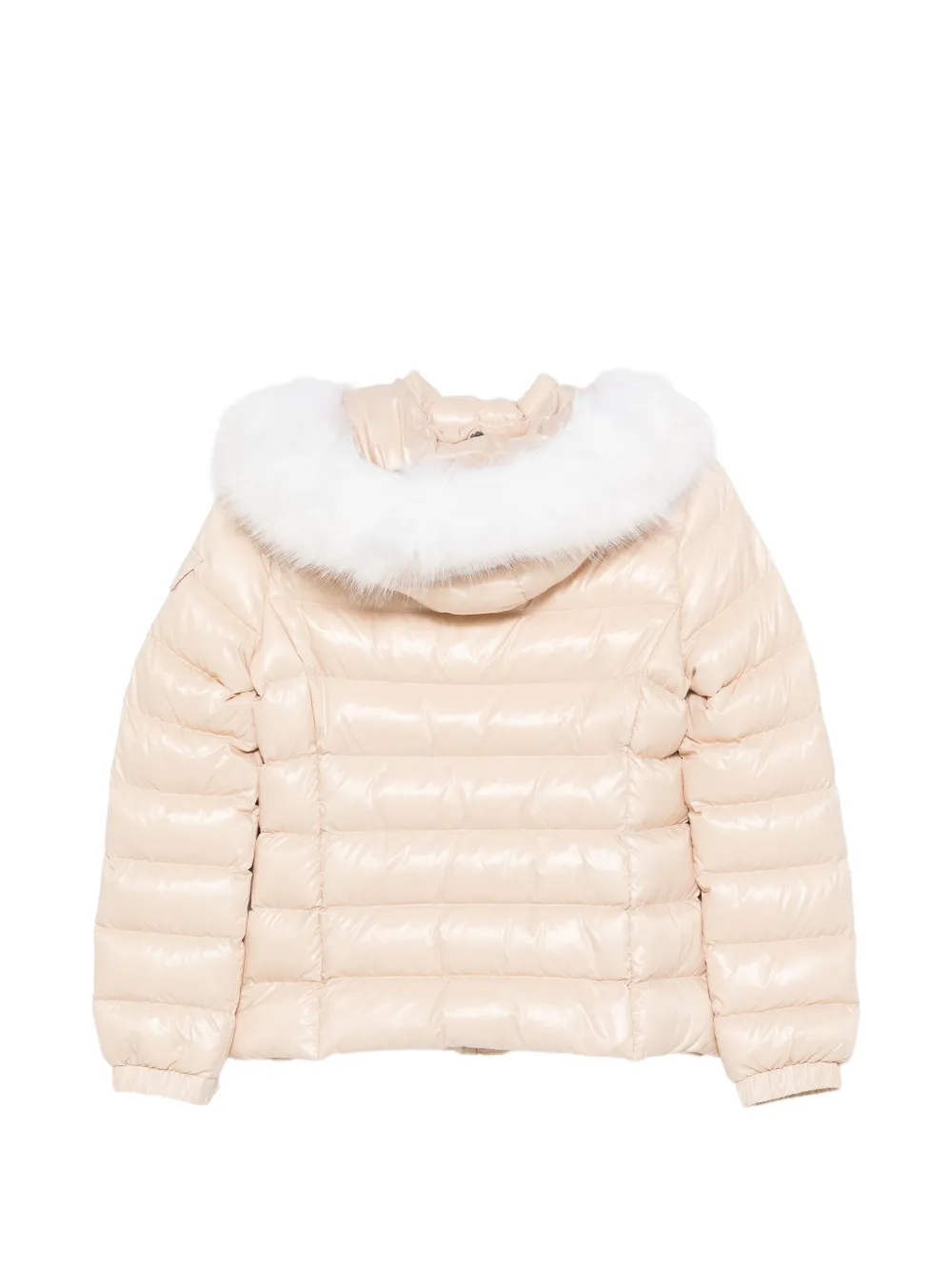 Moncler Enfant Badyf faux fur-trim quilted jacket Beige