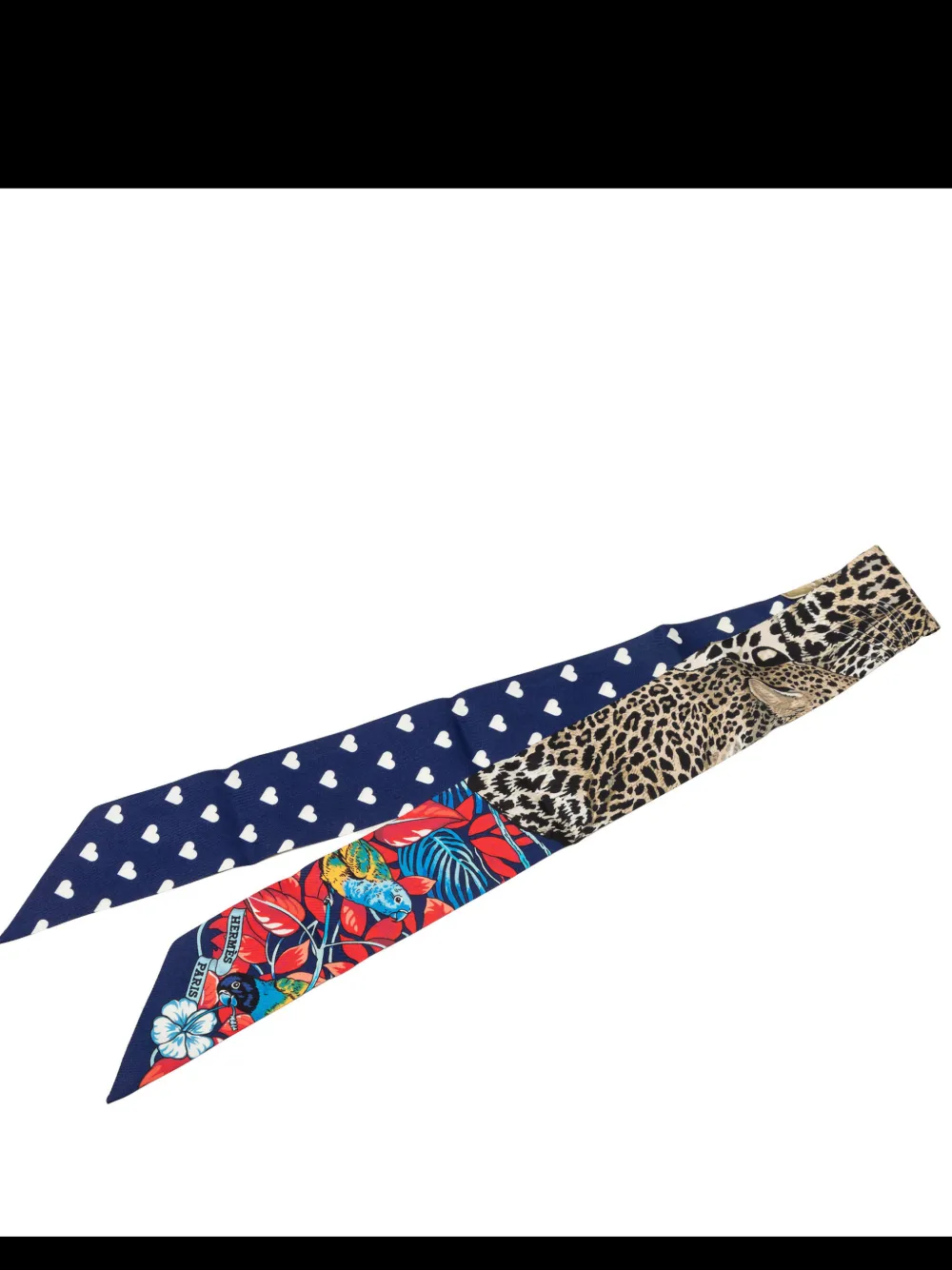 Hermès Pre-Owned 2000-2026 Jungle Love Silk Twilly Scarf scarves - Blu