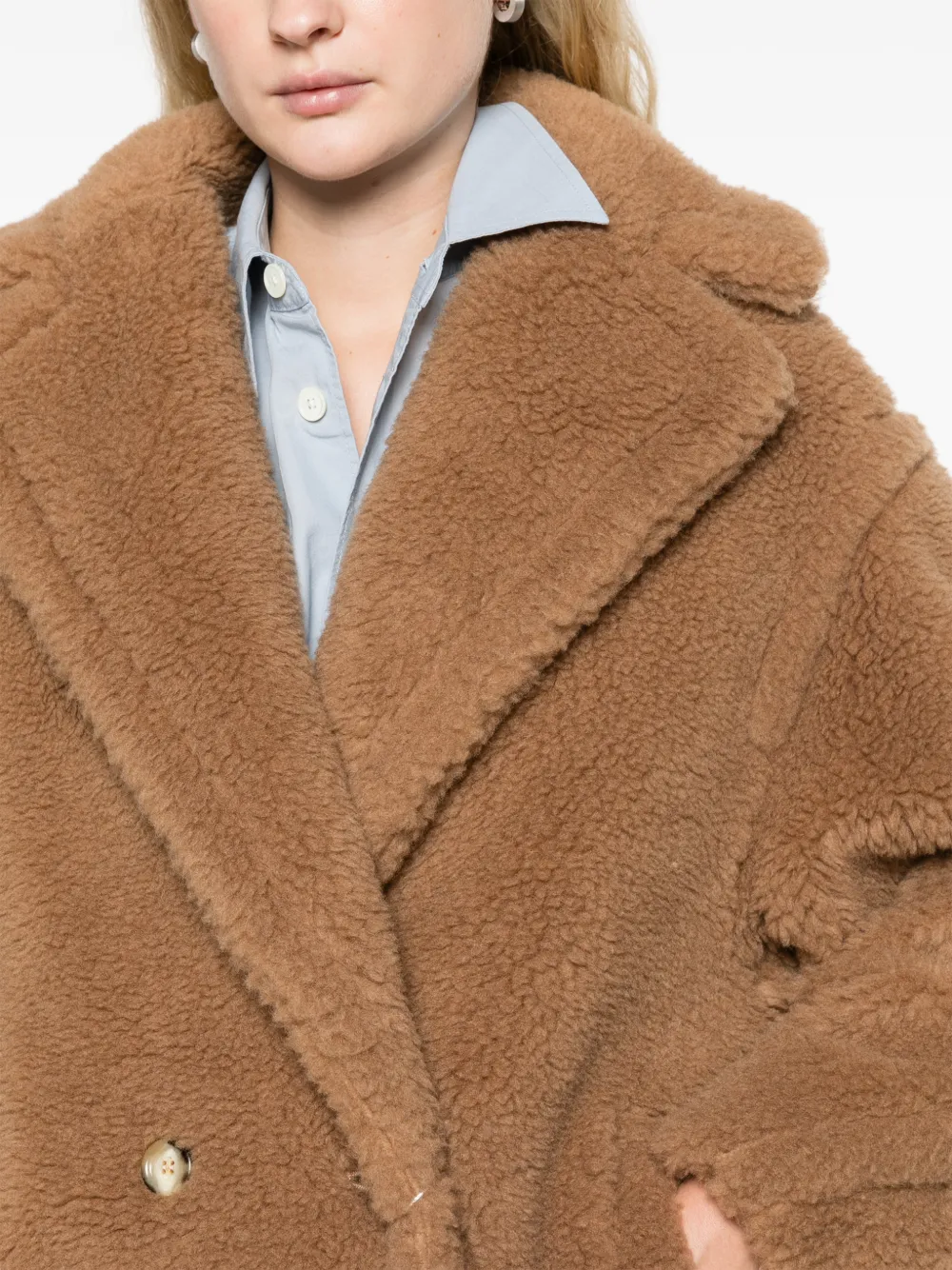 Max Mara Korte Teddy Bear Icon jas Bruin