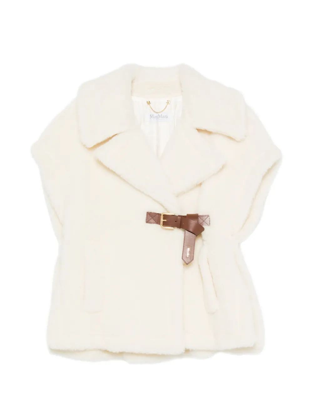 Max Mara Cape aus Alpaka und Wolle - Optical White - Weiß