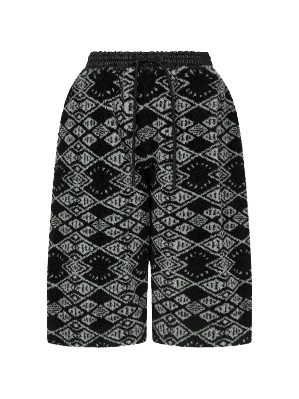TOMBOY geometric-pattern fleece shorts Zwart