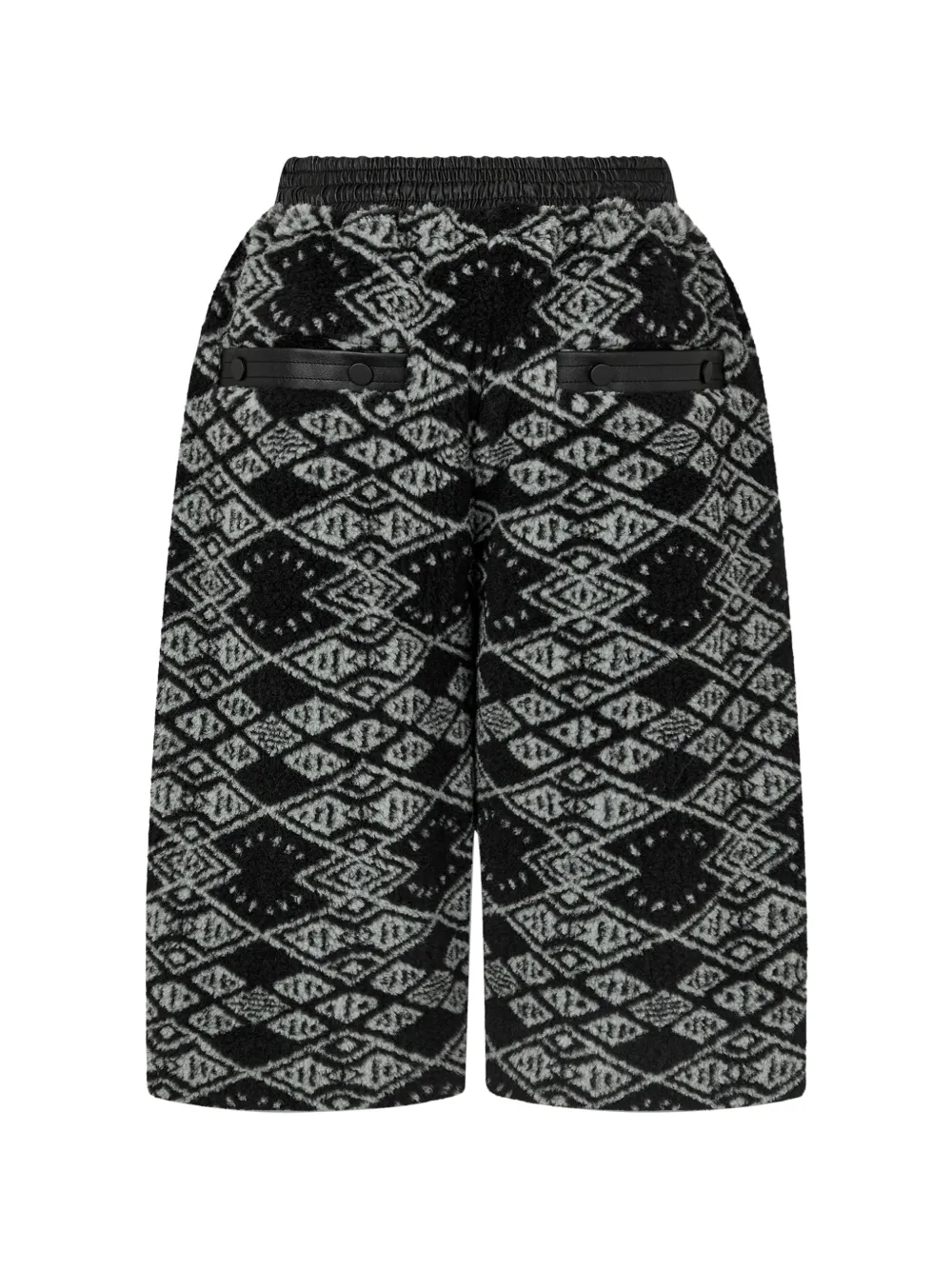 TOMBOY geometric-pattern fleece shorts Zwart