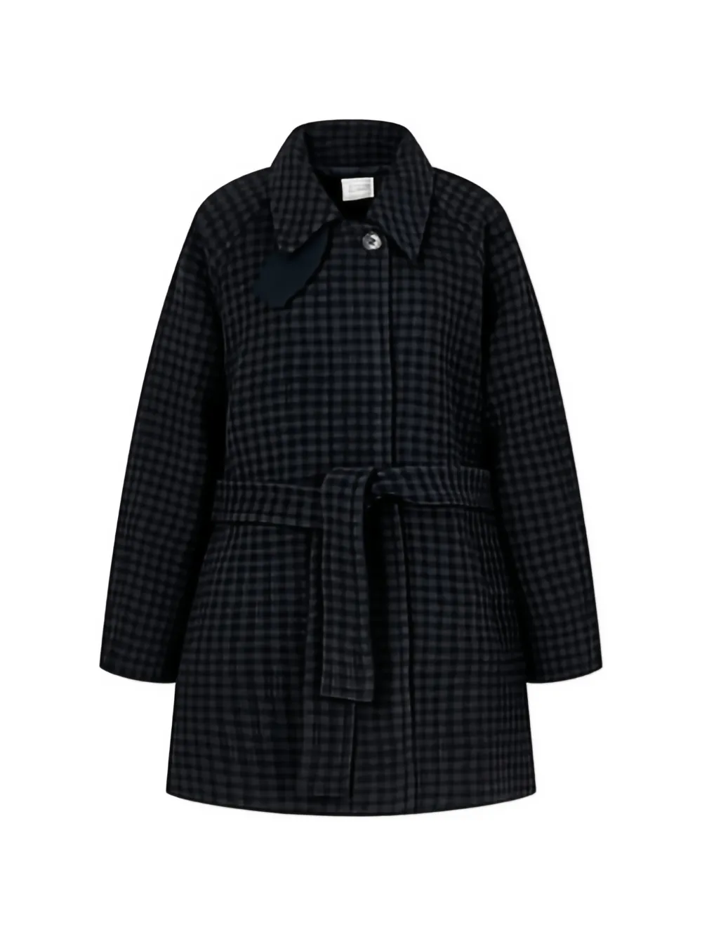 TOMBOY gingham belted coat - Nero