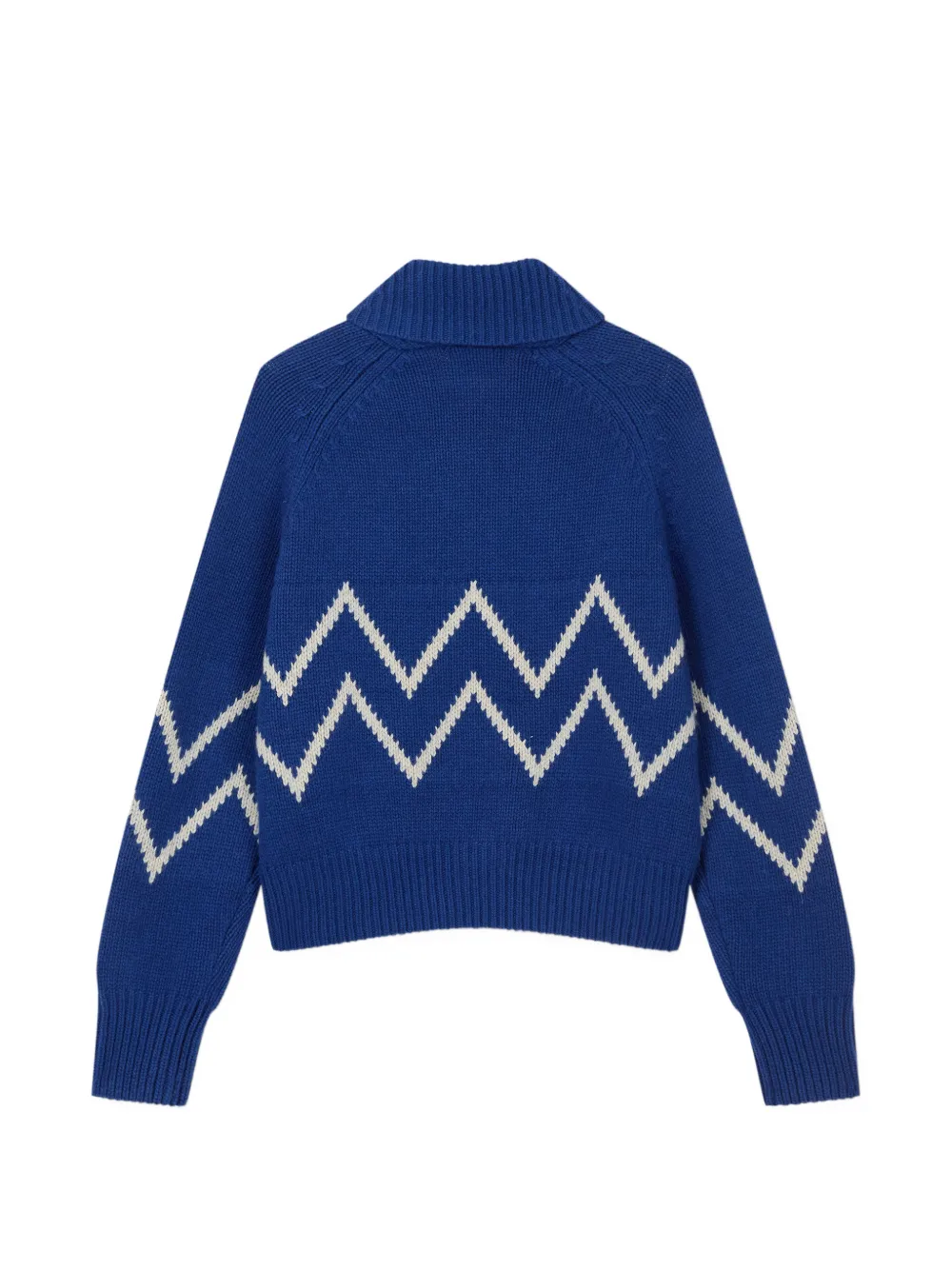 TOMBOY zigzag-pattern zip-up cardigan Blauw