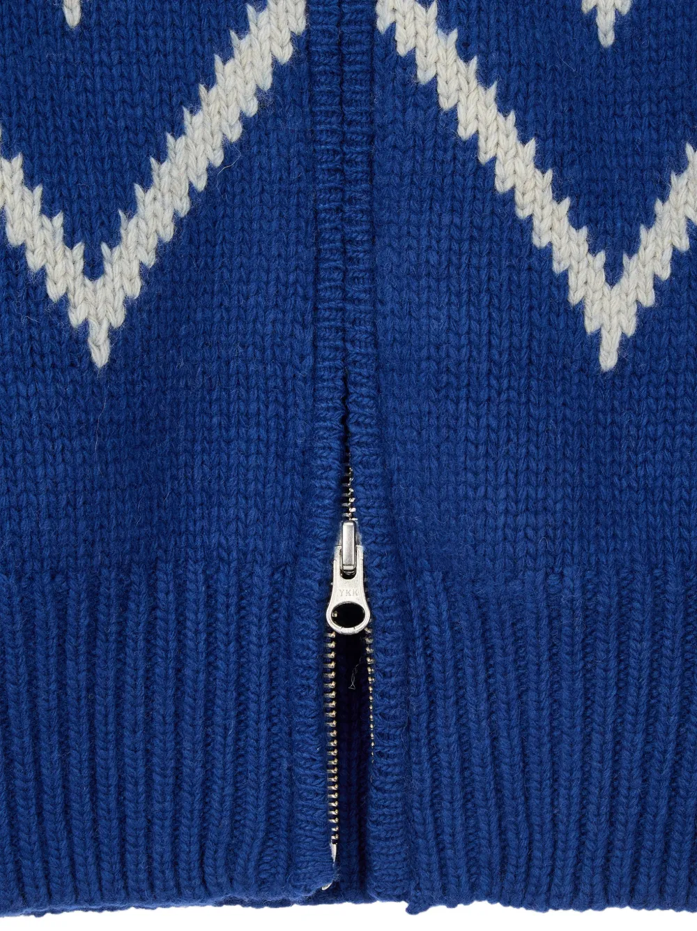TOMBOY zigzag-pattern zip-up cardigan Blauw