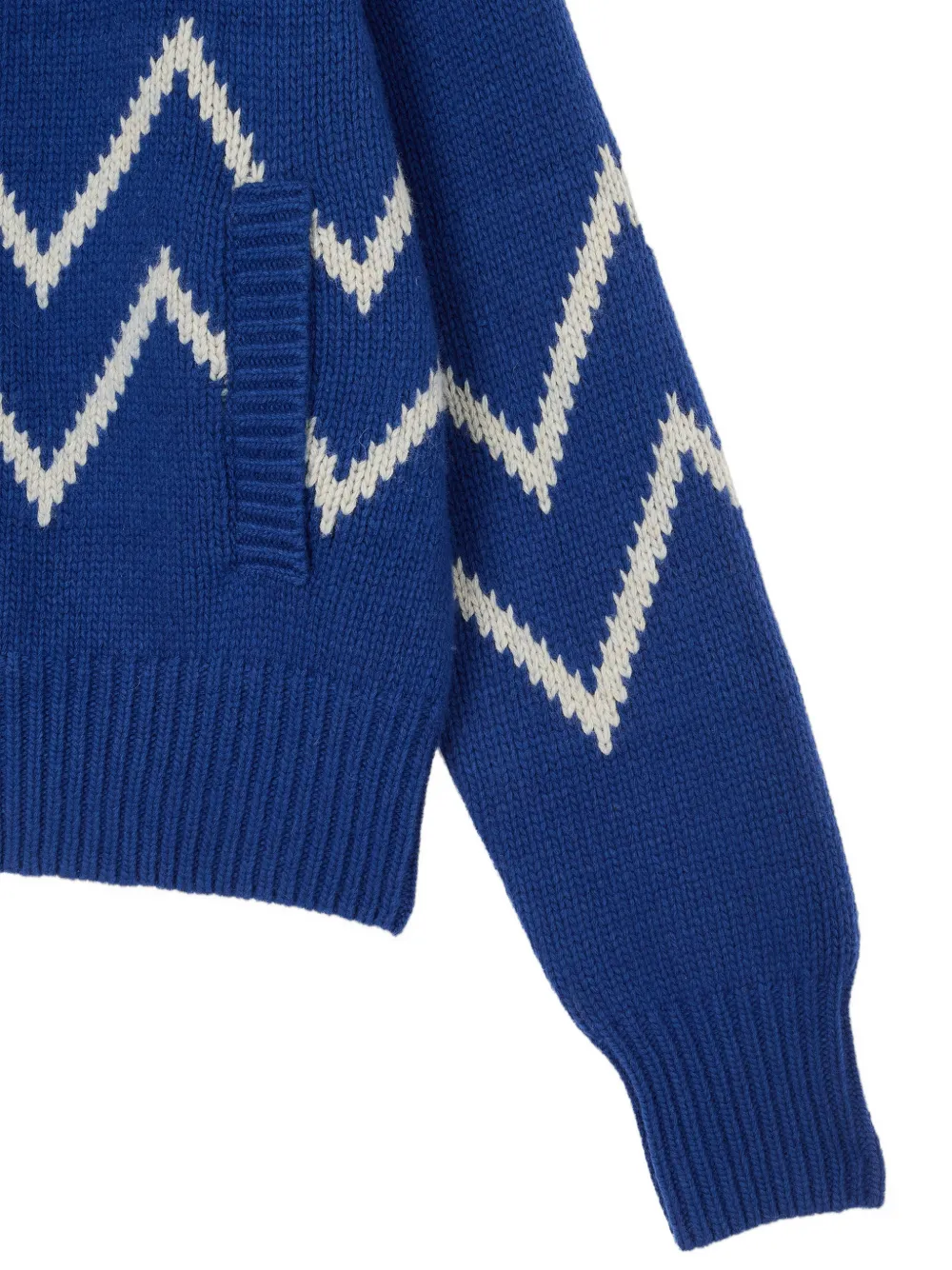 TOMBOY zigzag-pattern zip-up cardigan Blauw