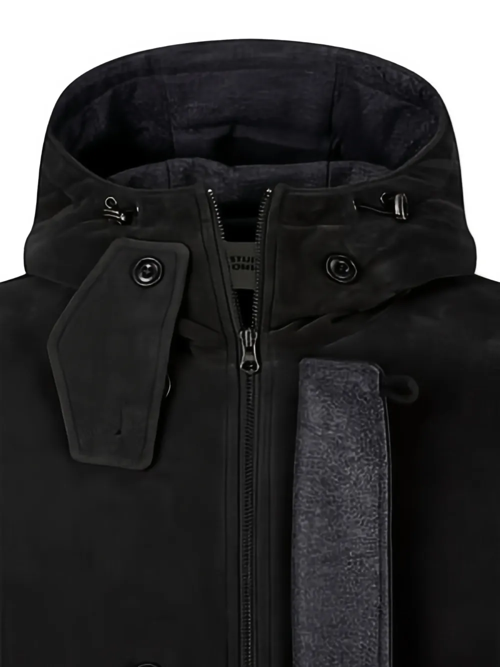 TOMBOY Jack met capuchon en katoenen print Zwart