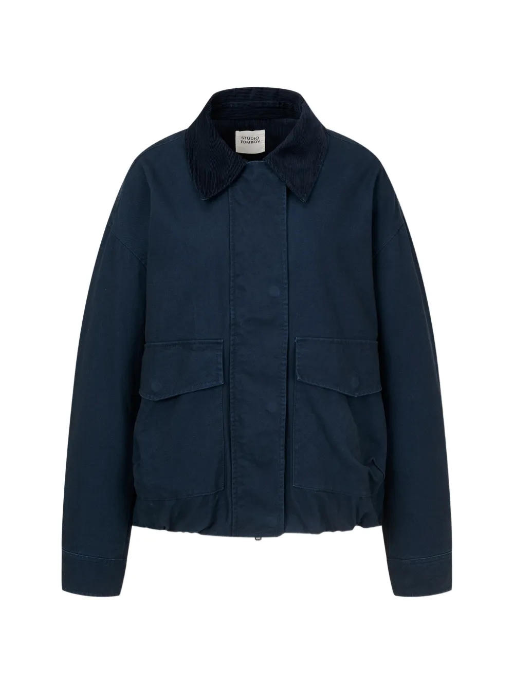 TOMBOY outer-pocket pointed-collar washed jacket