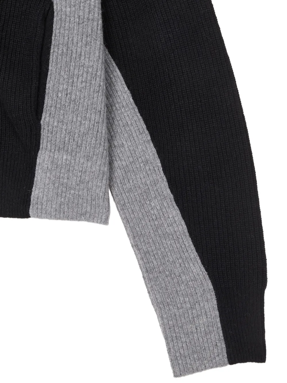 TOMBOY Ribgebreide hoodie met colourblocking Zwart