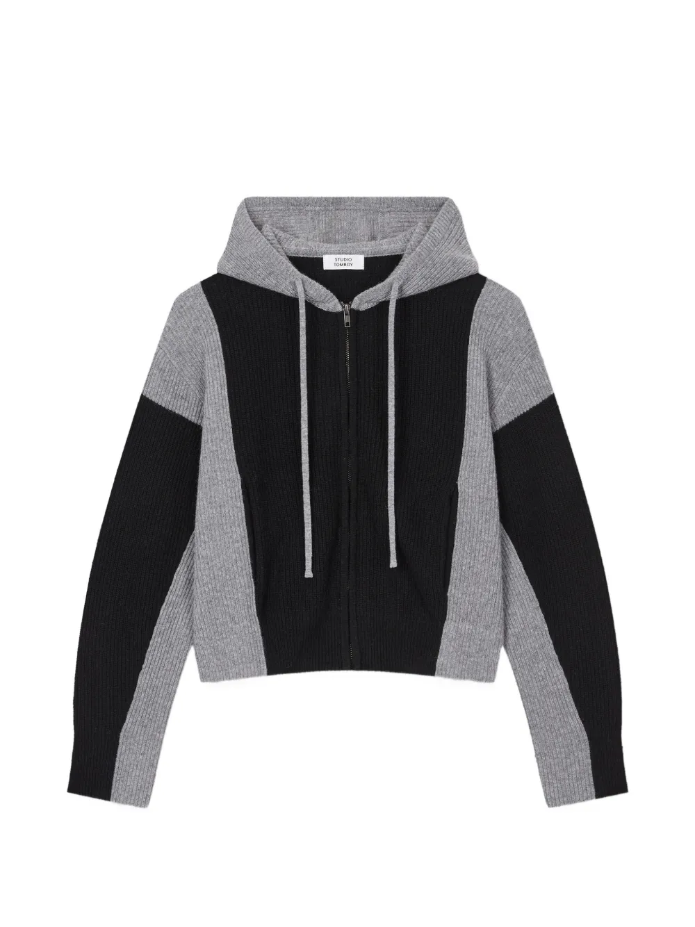TOMBOY colour-block ribbed-knit hoodie