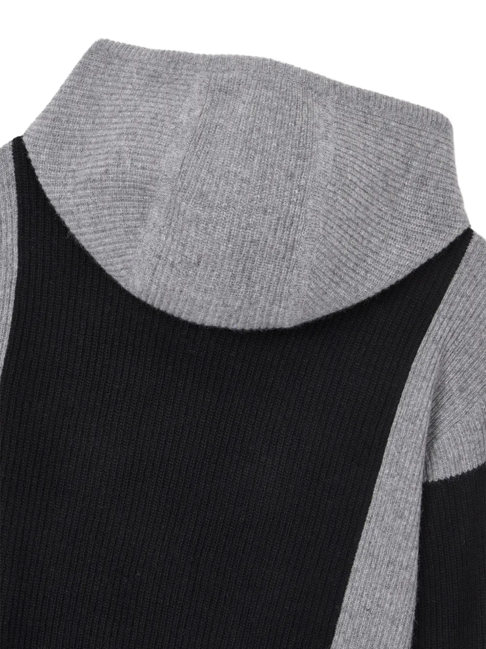 TOMBOY Ribgebreide hoodie met colourblocking Zwart