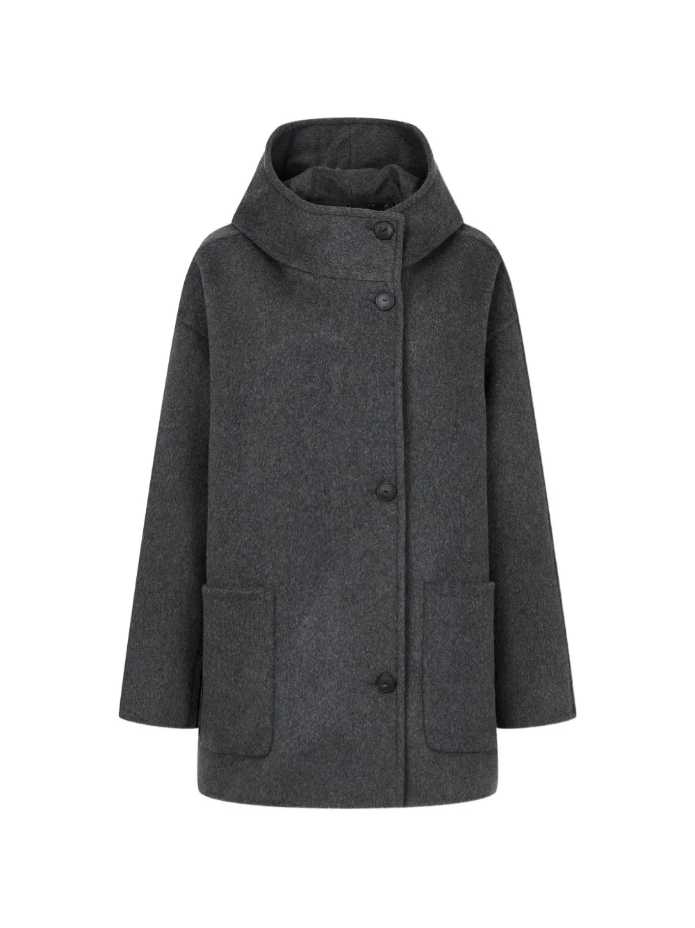 TOMBOY hooded button-up coat - Grau