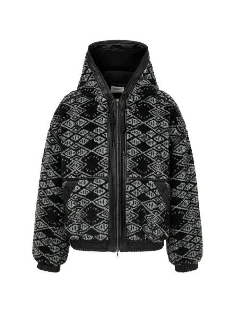 TOMBOY geometric-pattern fleece hooded jacket