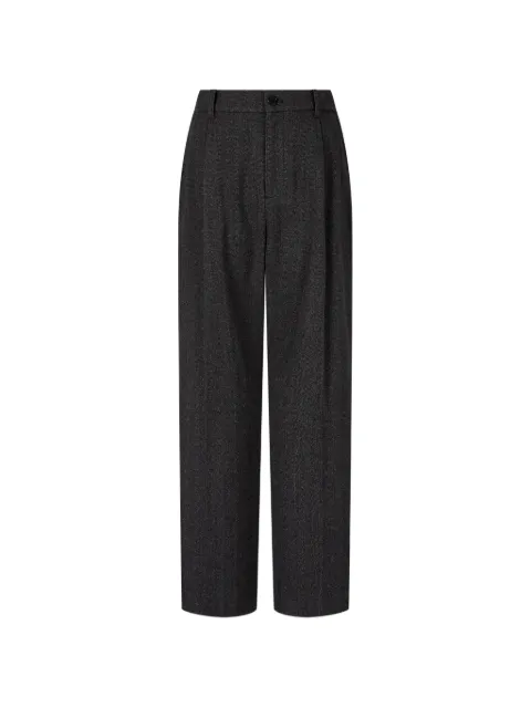 TOMBOY herringbone pleated straight-leg trousers