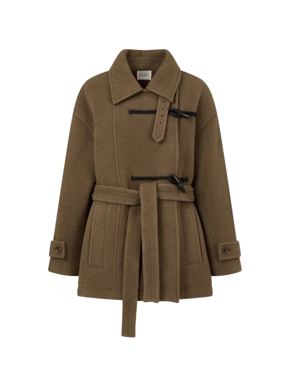 TOMBOY belted toggle-fastening coat