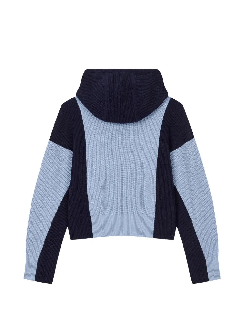 TOMBOY Ribgebreide hoodie met vlakken Blauw