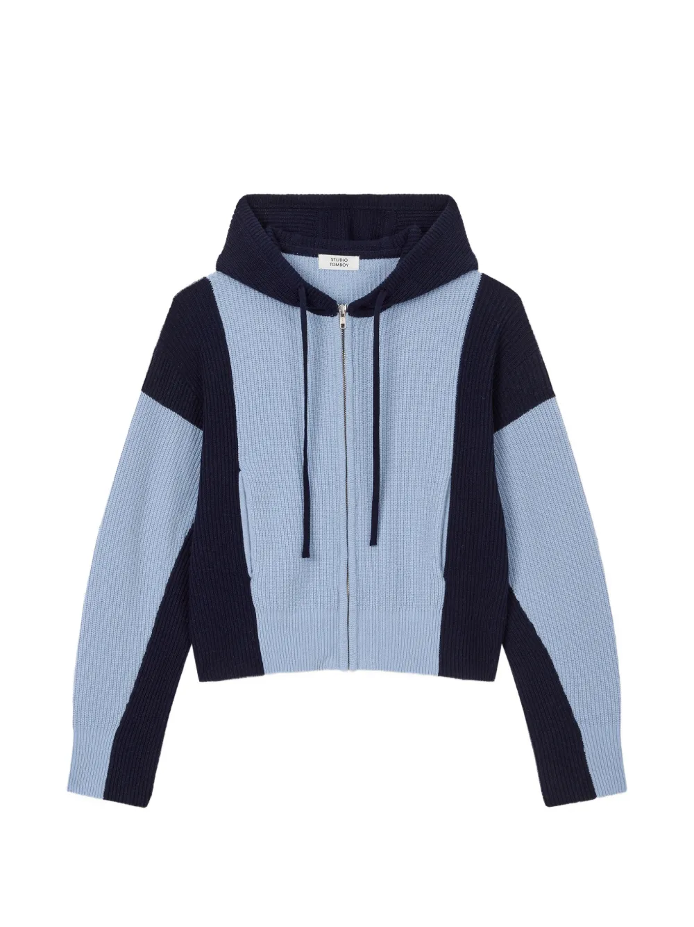 TOMBOY ribbed-knit panelled hoodie