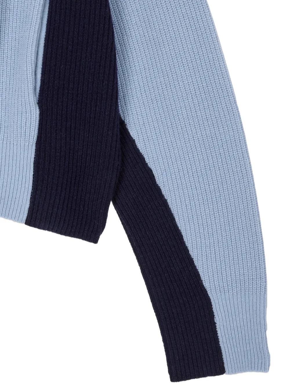 TOMBOY Ribgebreide hoodie met vlakken Blauw