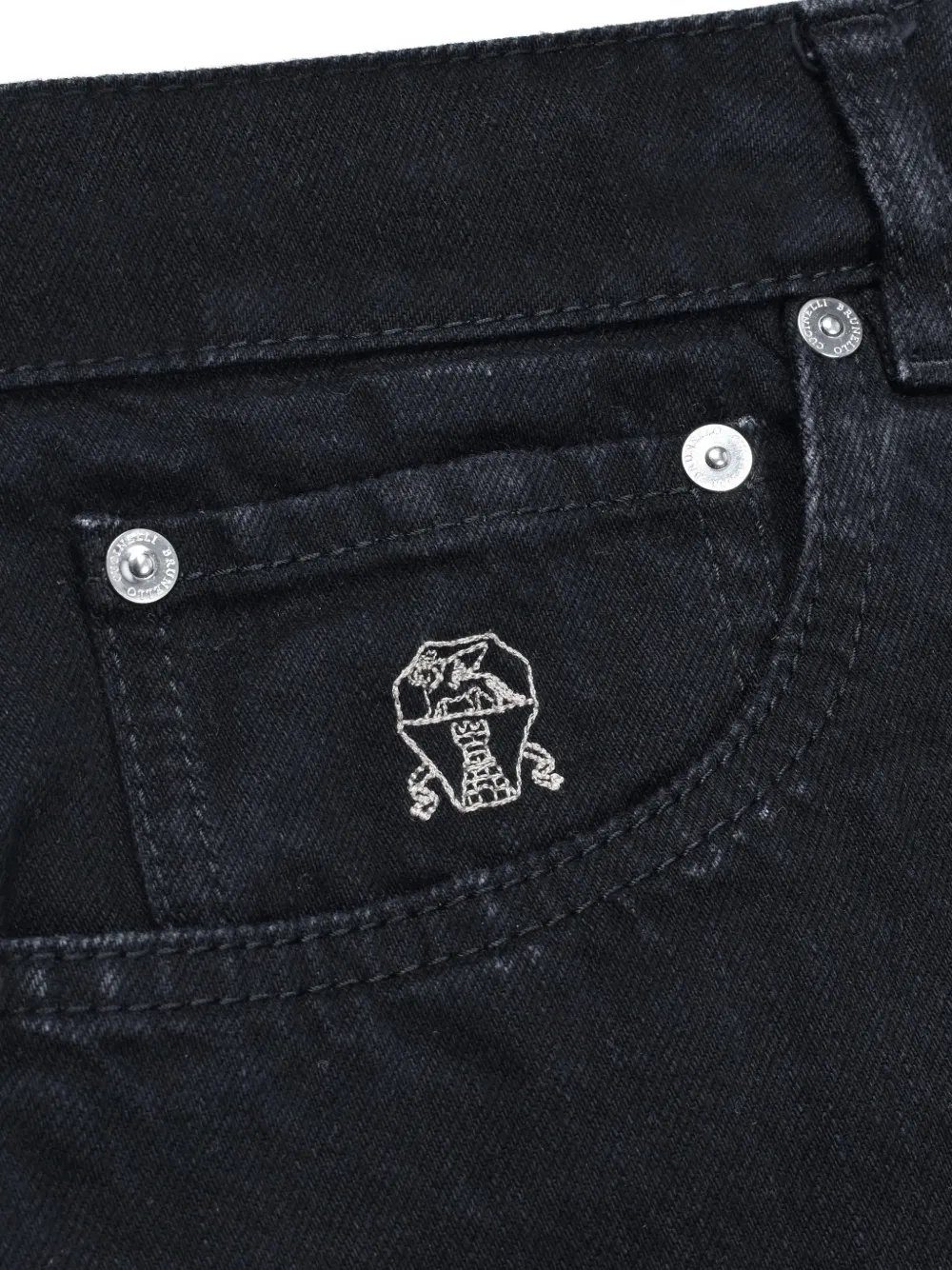 Brunello Cucinelli Slim-fit broek met vijf zakken Zwart