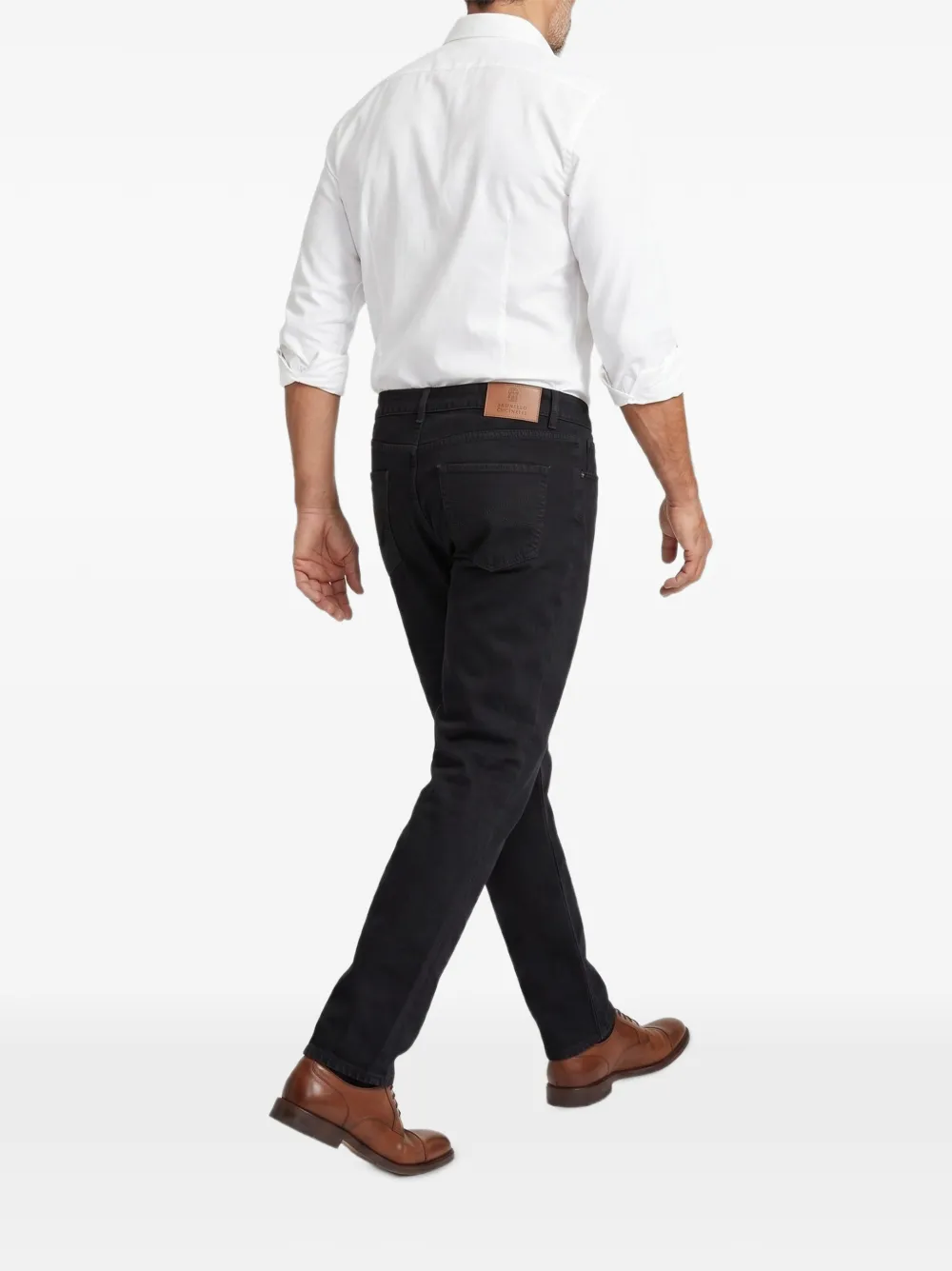 Brunello Cucinelli Slim-fit broek met vijf zakken Zwart