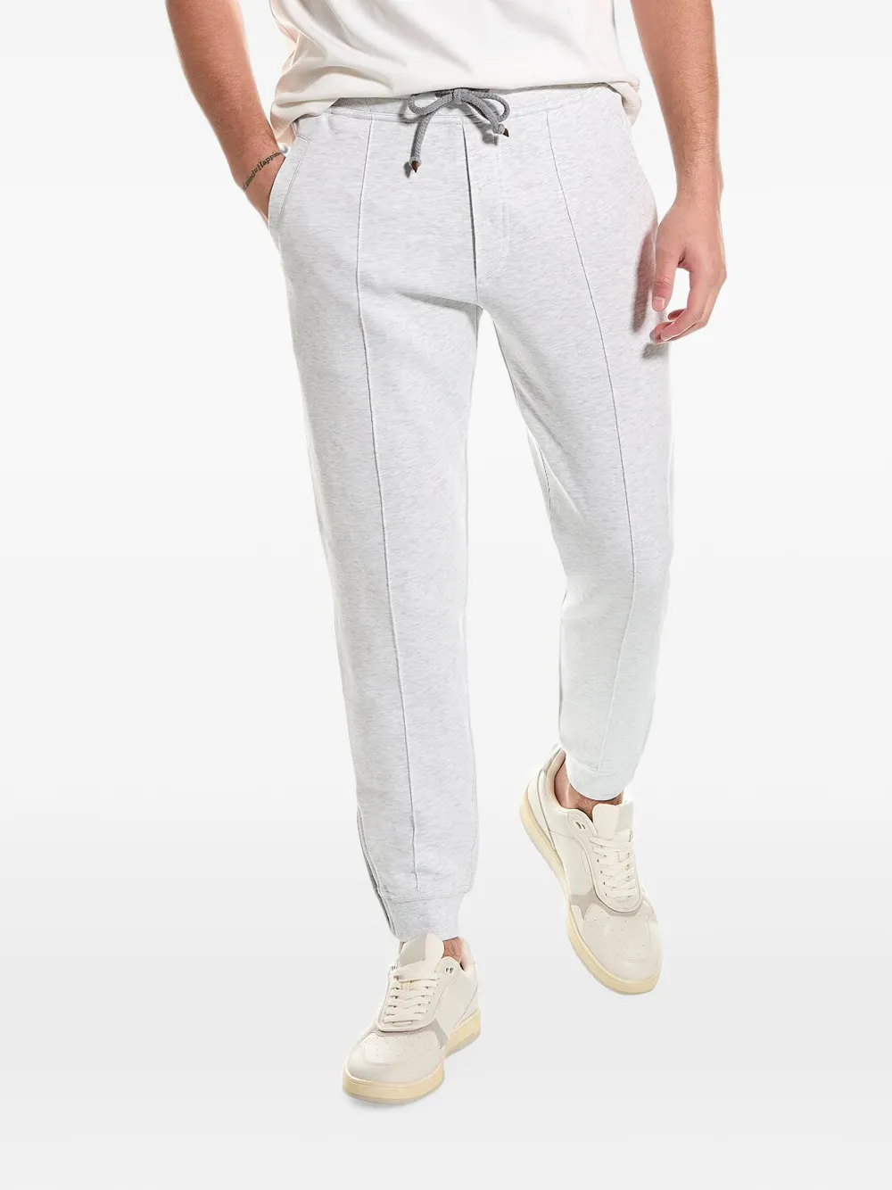 Brunello Cucinelli seam-detail drawstring track pants - Grigio