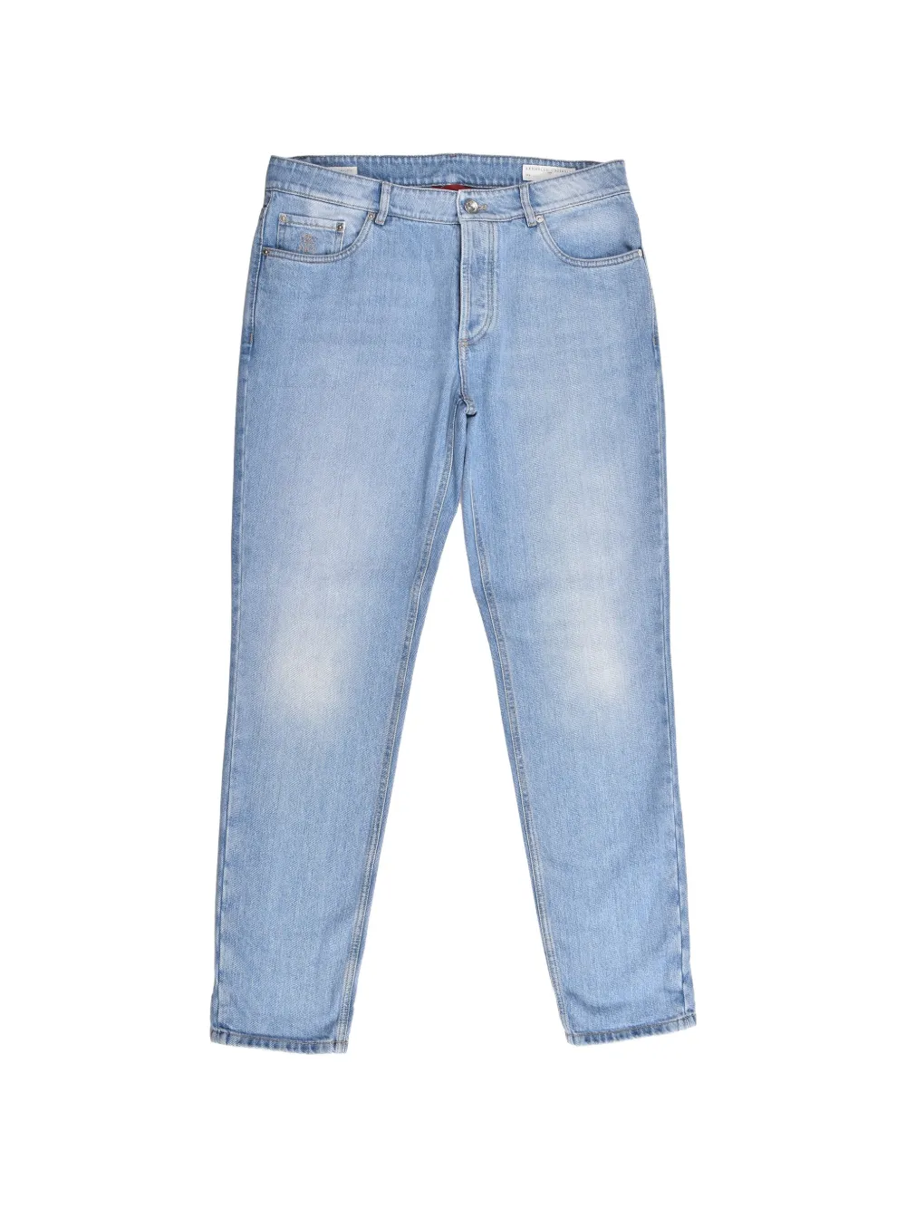 Brunello Cucinelli faded five-pocket jeans - Blu