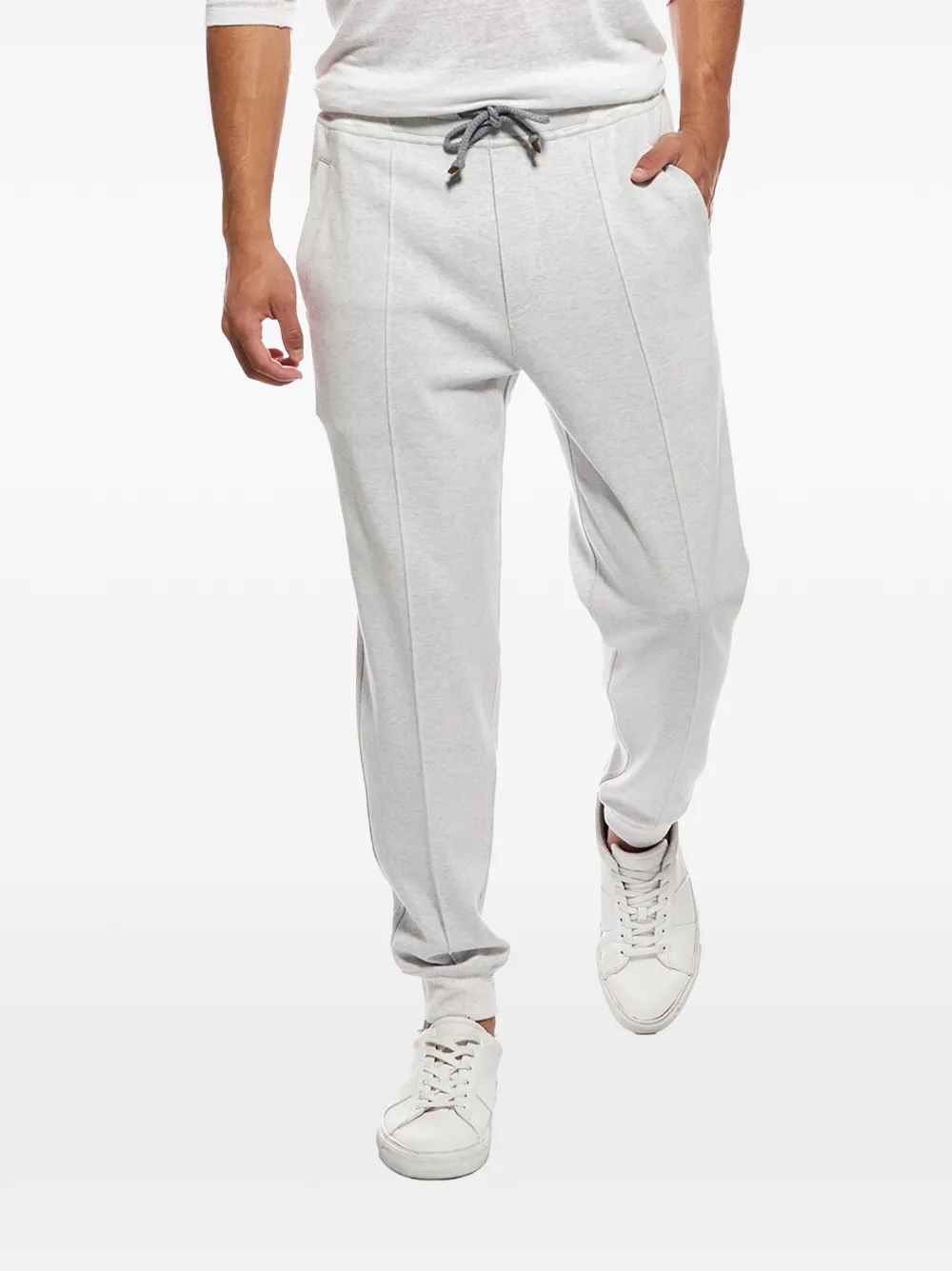 Brunello Cucinelli Pantaloni sportivi affusolati con coulisse - Grigio