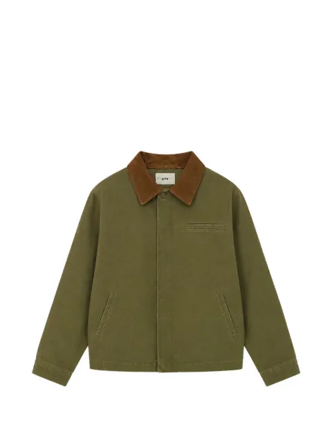 Arte Antwerp contrast-collar raw-hem jacket