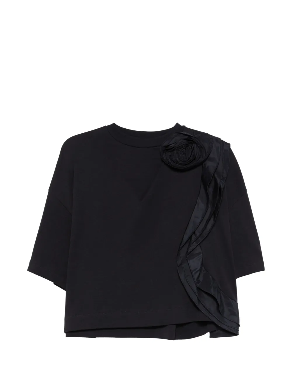 Max Mara frilly jersey T-shirt ultramarine Blauw
