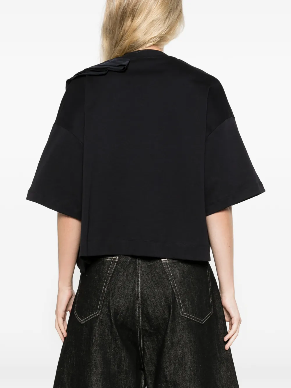 Max Mara frilly jersey T-shirt ultramarine Blauw
