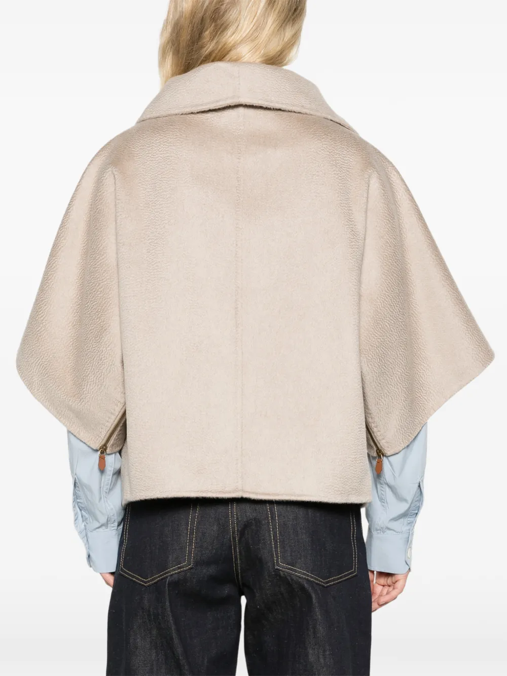 Max Mara Cropped jas van dubbel kasjmier Beige