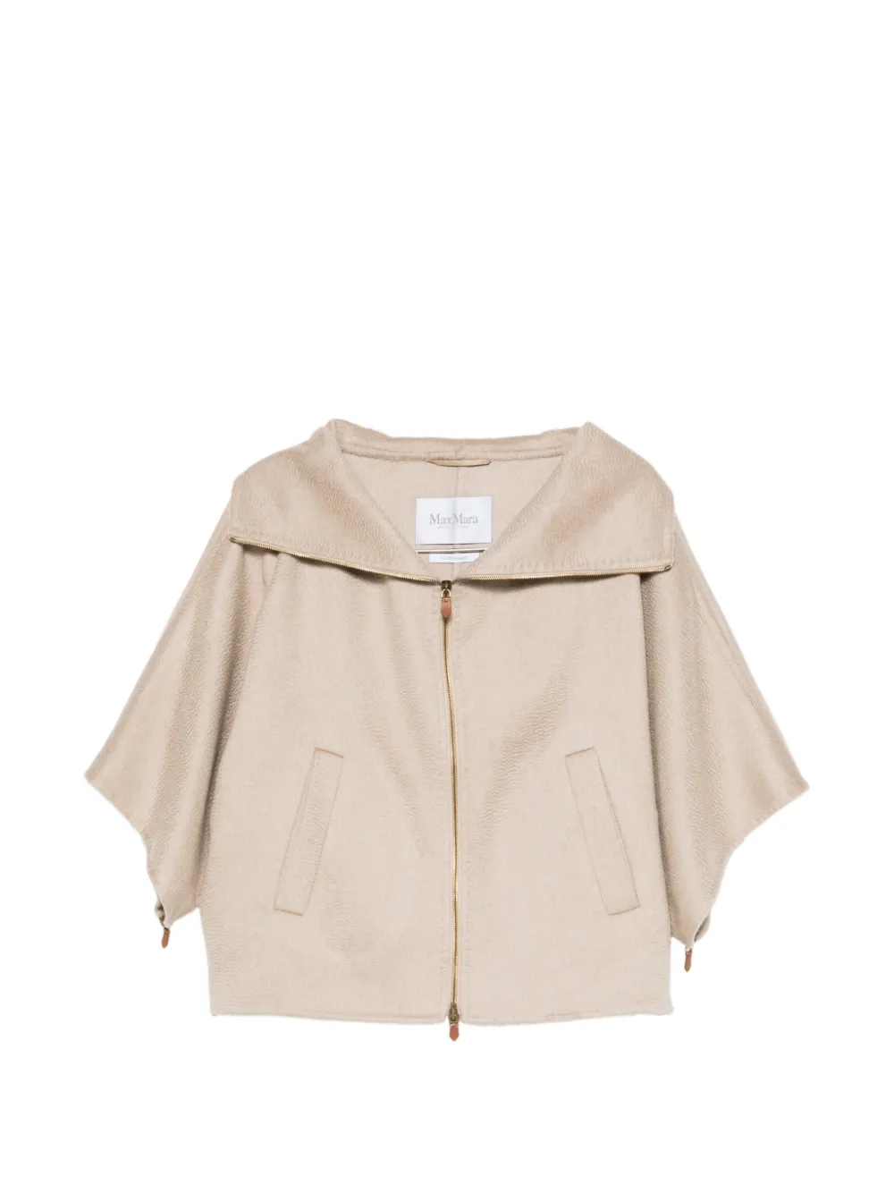 Max Mara Kurz geschnittener Mantel aus Double-Kaschmir - Nude