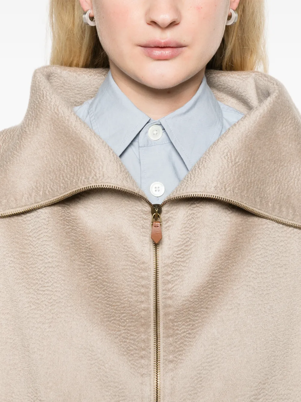 Max Mara Cropped jas van dubbel kasjmier Beige