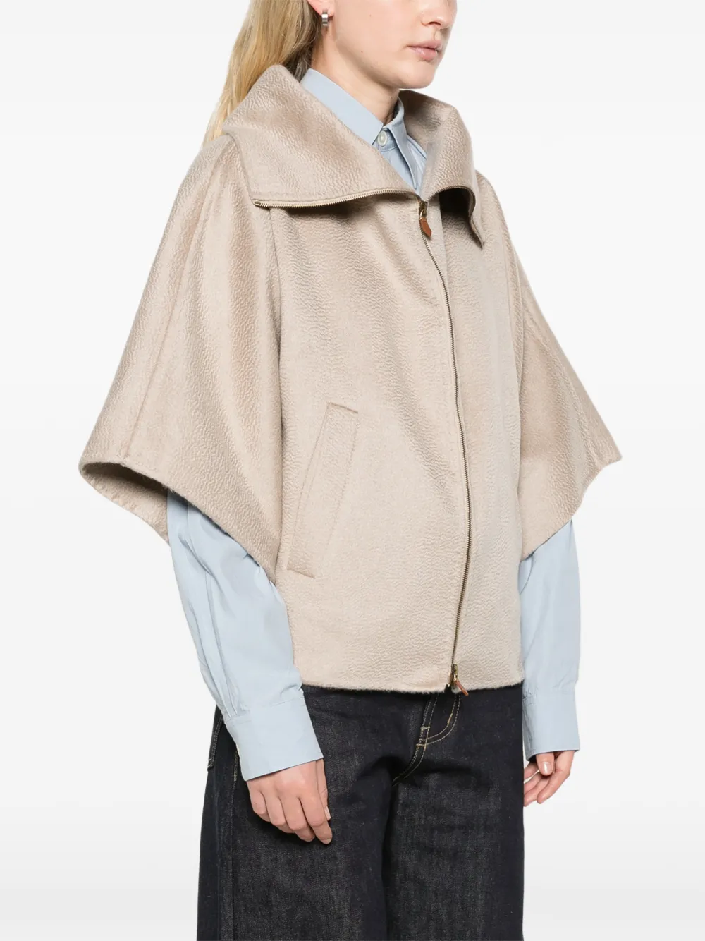 Max Mara Cropped jas van dubbel kasjmier Beige