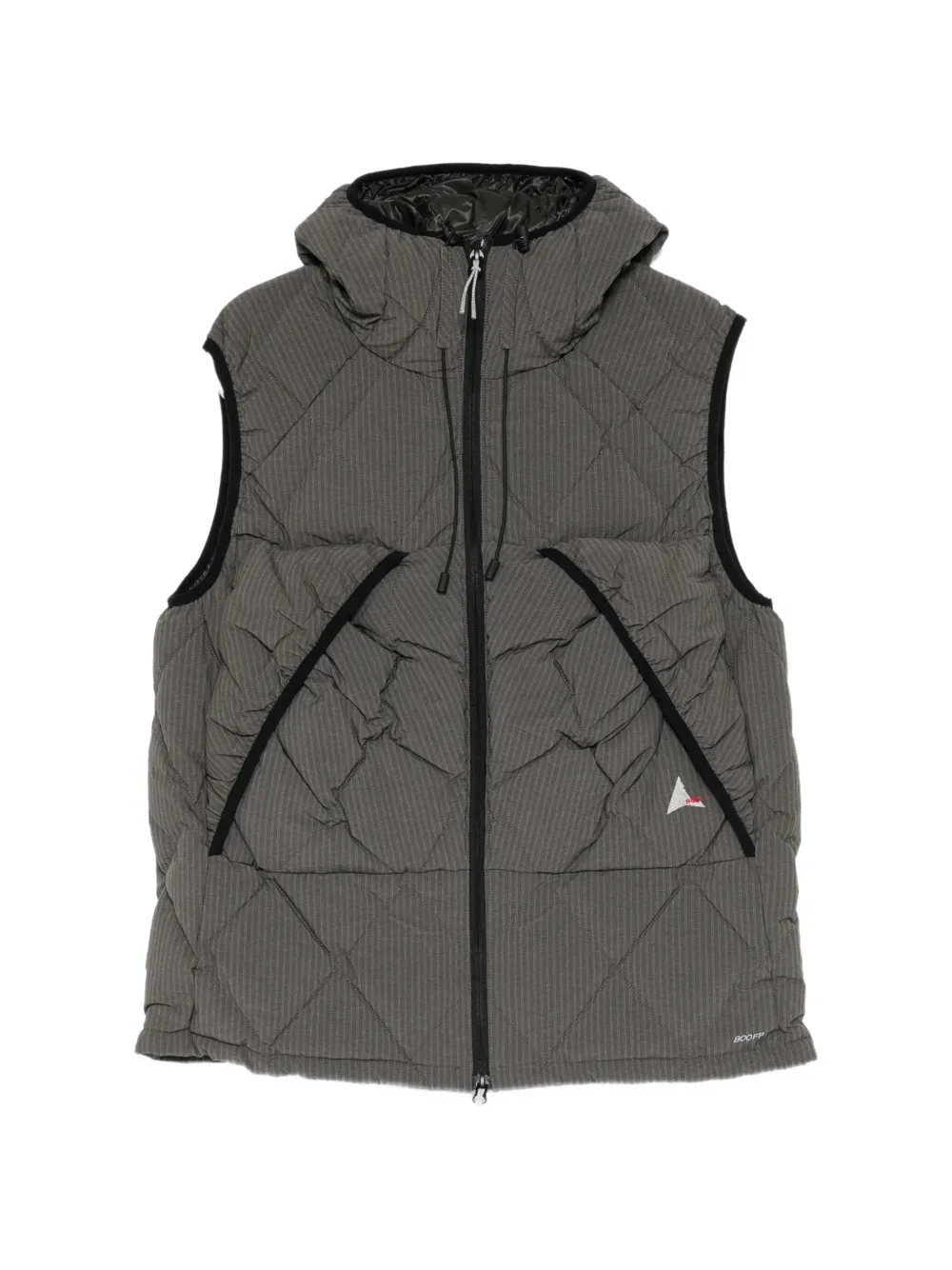 Roa Nuna 800 Fill Power Pinstriped Down Vest In Gray