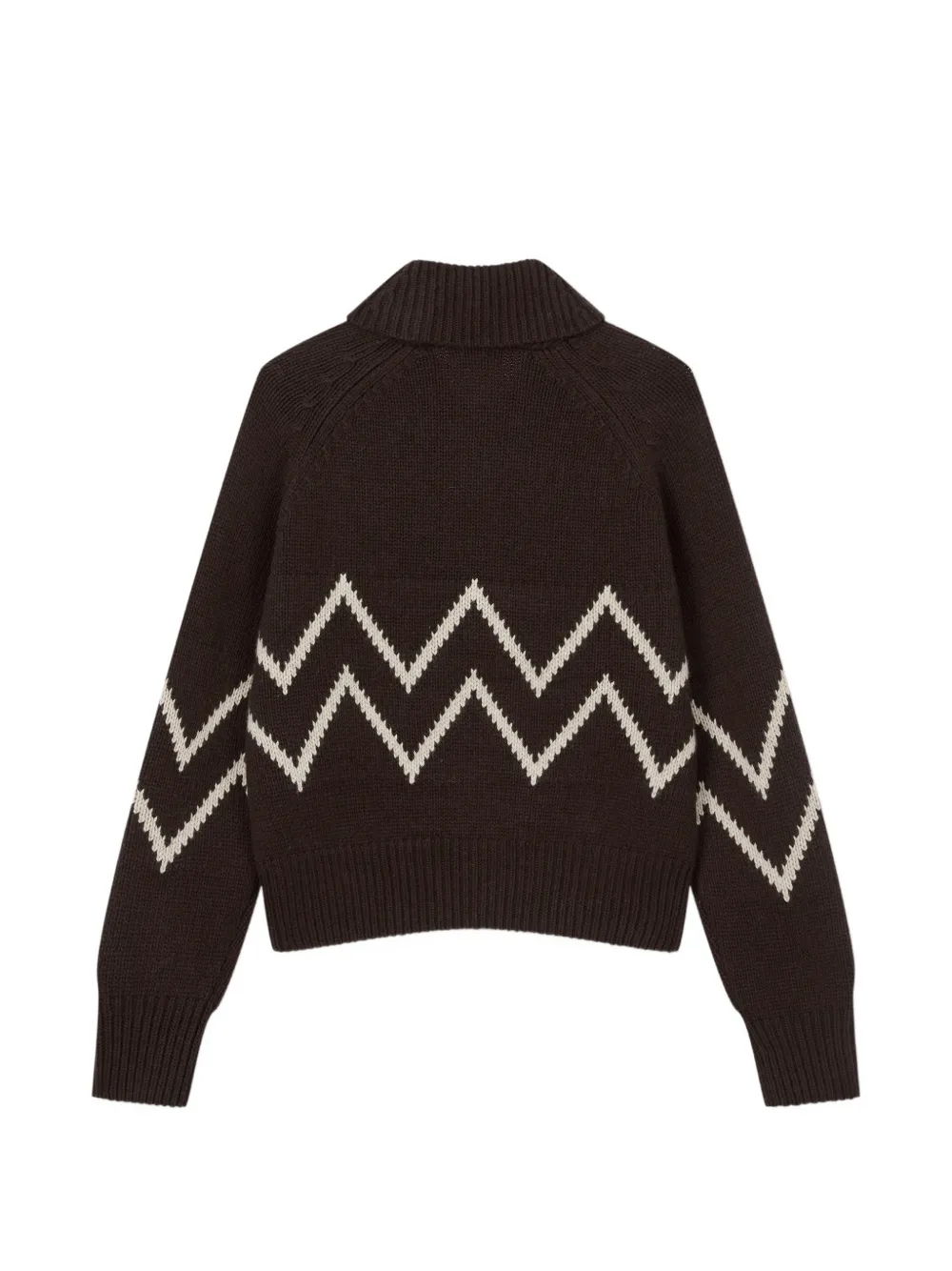 TOMBOY zigzag-knit zip-up cardigan Bruin